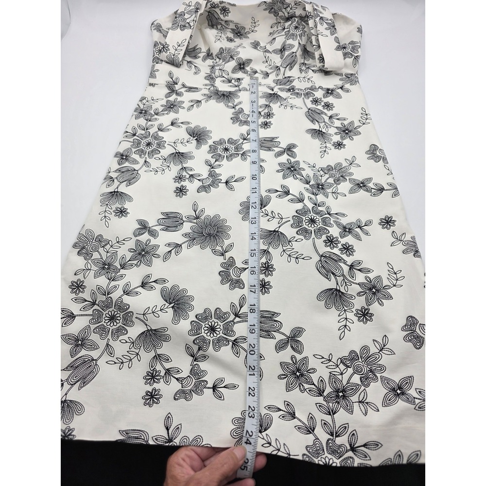 Ann Taylor Size 6 White Black Floral Print Sheath Dress Sleeveless - Picture 8 of 9